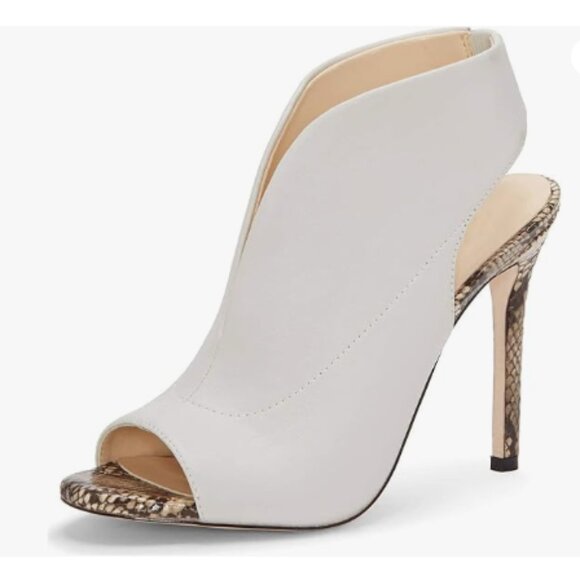 YDN Shoes - YDN White Chic Slingback Peep Toe Stiletto High Heel Ankle Boots Cutout Sandals